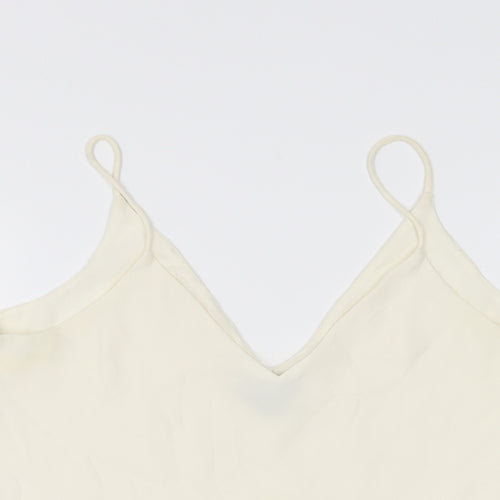 H&M Womens Ivory Polyester Camisole T-Shirt Size 8 V-Neck