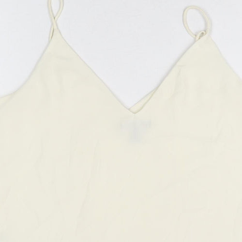 H&M Womens Ivory Polyester Camisole T-Shirt Size 8 V-Neck