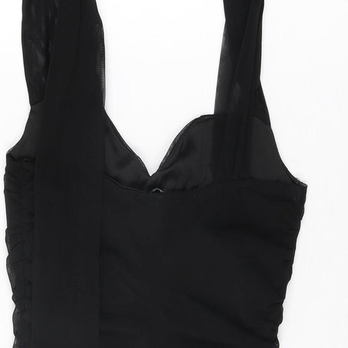 Quiz Womens Black Polyester Bodysuit One-Piece Size 10 Snap