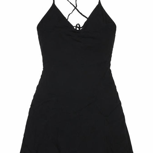 Forever 21 Womens Black Polyester Mini Size S V-Neck Zip