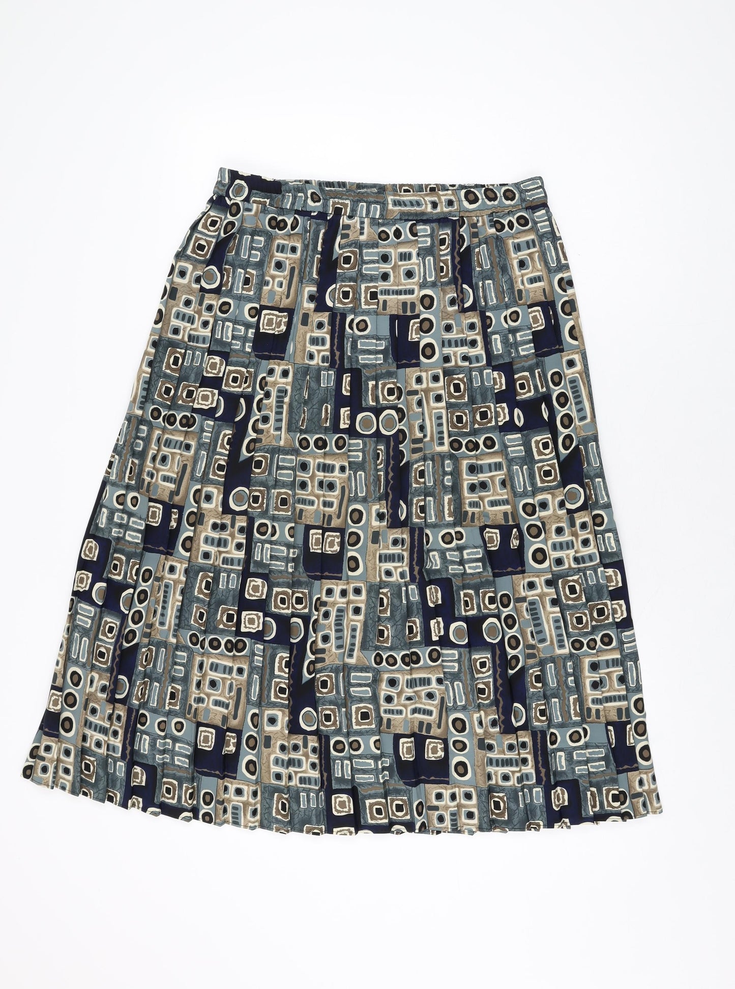 Selection Womens Multicoloured Geometric Polyester Swing Skirt Size 14