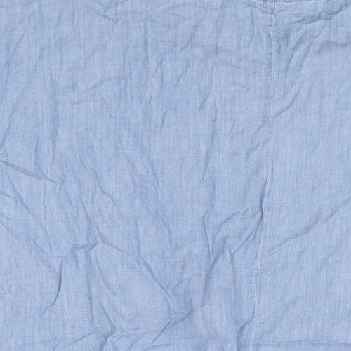 Zara Womens Blue Cotton Shift Size S V-Neck Pullover