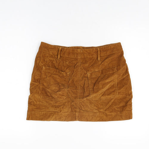 Urban Outfitters Womens Yellow Cotton Mini Skirt Size L Zip