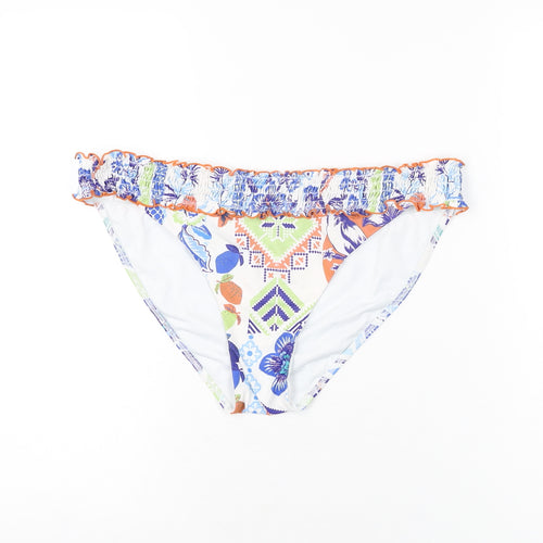 NEXT Womens White Geometric Polyester Swim Bottom Size 16