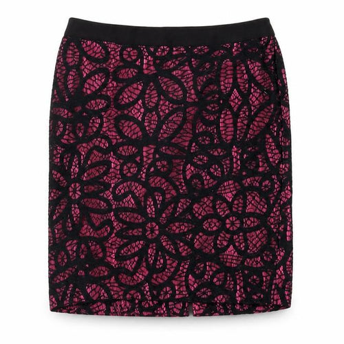 Daisy May Womens Black Geometric Polyester Straight & Pencil Skirt Size 14 Zip