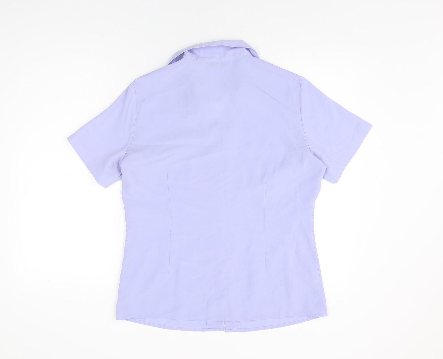 AMARANTO Womens Purple Polyester Basic Button-Up Size 14 Collared