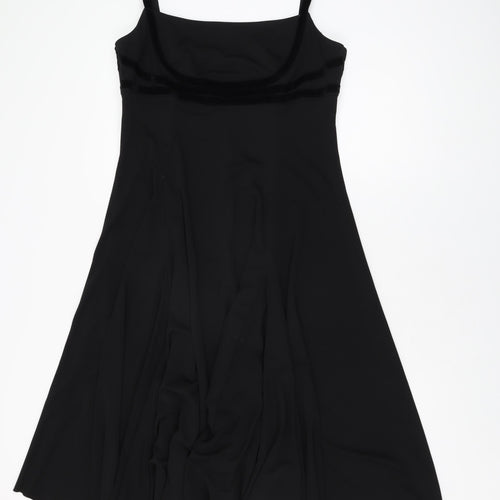 Nicholas Millington Womens Black Polyester A-Line Size 16 Square Neck Pullover