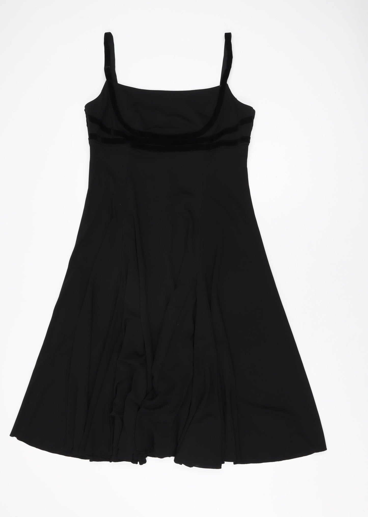 Nicholas Millington Womens Black Polyester A-Line Size 16 Square Neck Pullover