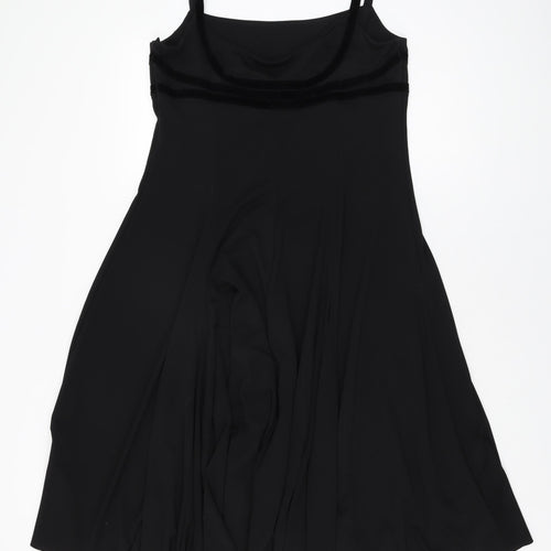 Nicholas Millington Womens Black Polyester A-Line Size 16 Square Neck Pullover