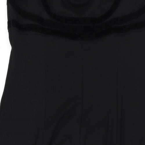 Nicholas Millington Womens Black Polyester A-Line Size 16 Square Neck Pullover