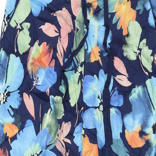 Cyberjammies Womens Blue Floral Cotton Top Pyjama Pants Size 12 Drawstring