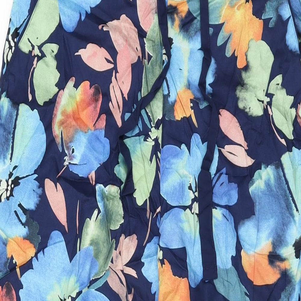 Cyberjammies Womens Blue Floral Cotton Top Pyjama Pants Size 12 Drawstring