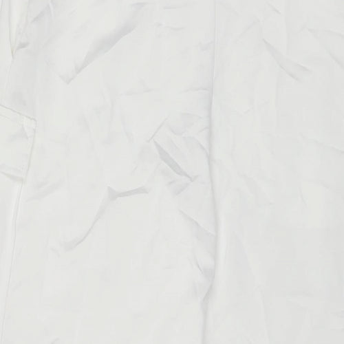 COLLUSION Womens White Polyester Cargo Trousers Size 6 L27 in Regular Zip