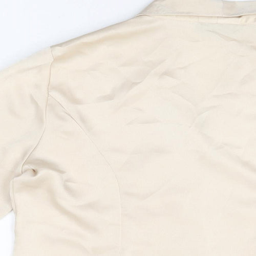 Alex & Co Womens Ivory Polyester Basic Button-Up Size 14 Collared