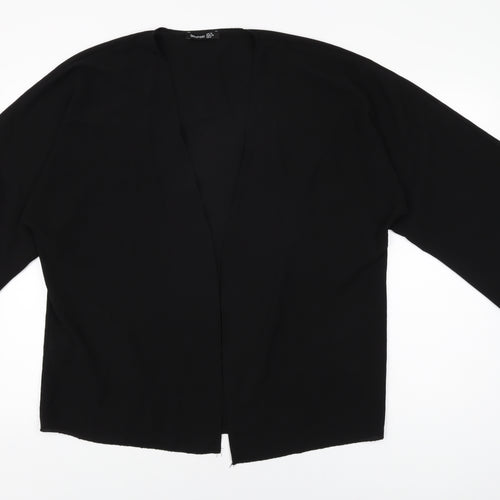 Boohoo Womens Black Polyester Kimono T-Shirt Size 10 V-Neck