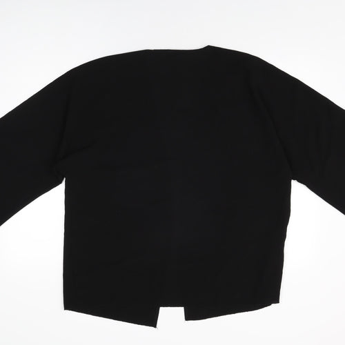 Boohoo Womens Black Polyester Kimono T-Shirt Size 10 V-Neck