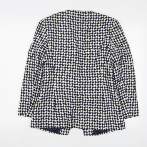 Eastex Womens Blue Herringbone Jacket Blazer Size 10 Button