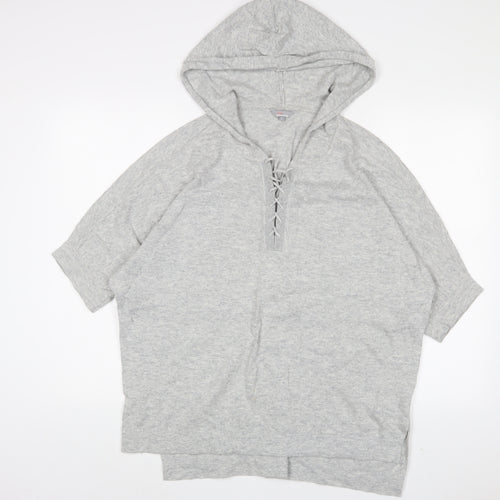 Monsoon Womens Grey Acrylic Pullover Hoodie Size S Pullover
