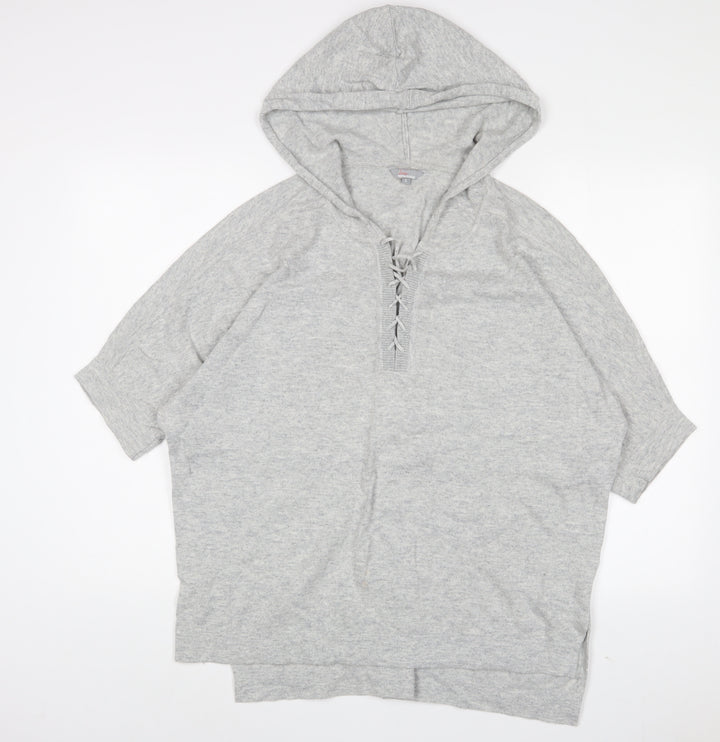 Monsoon Womens Grey Acrylic Pullover Hoodie Size S Pullover