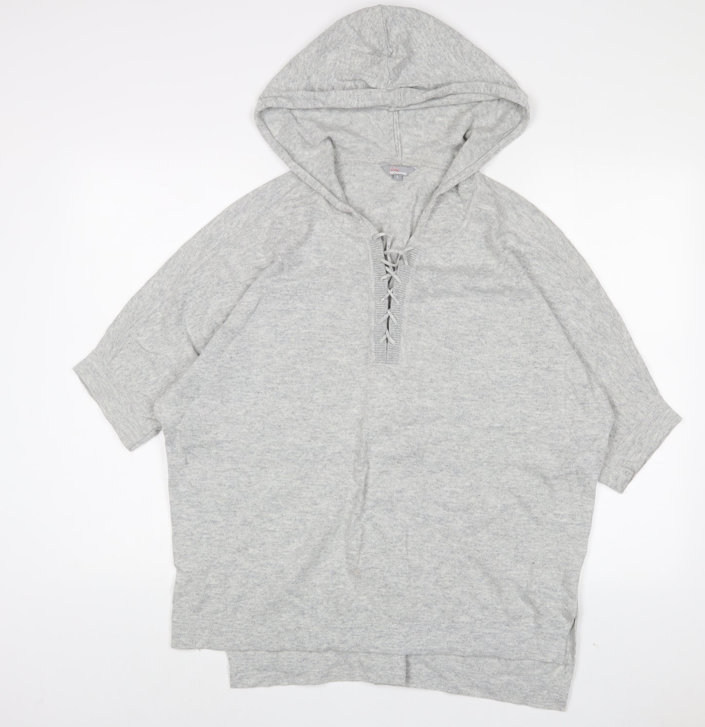 Monsoon Womens Grey Acrylic Pullover Hoodie Size S Pullover
