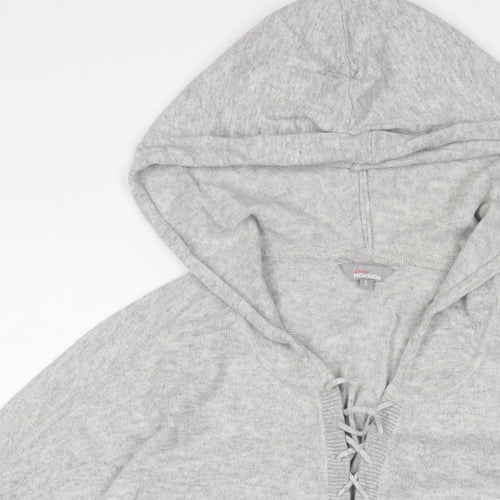 Monsoon Womens Grey Acrylic Pullover Hoodie Size S Pullover