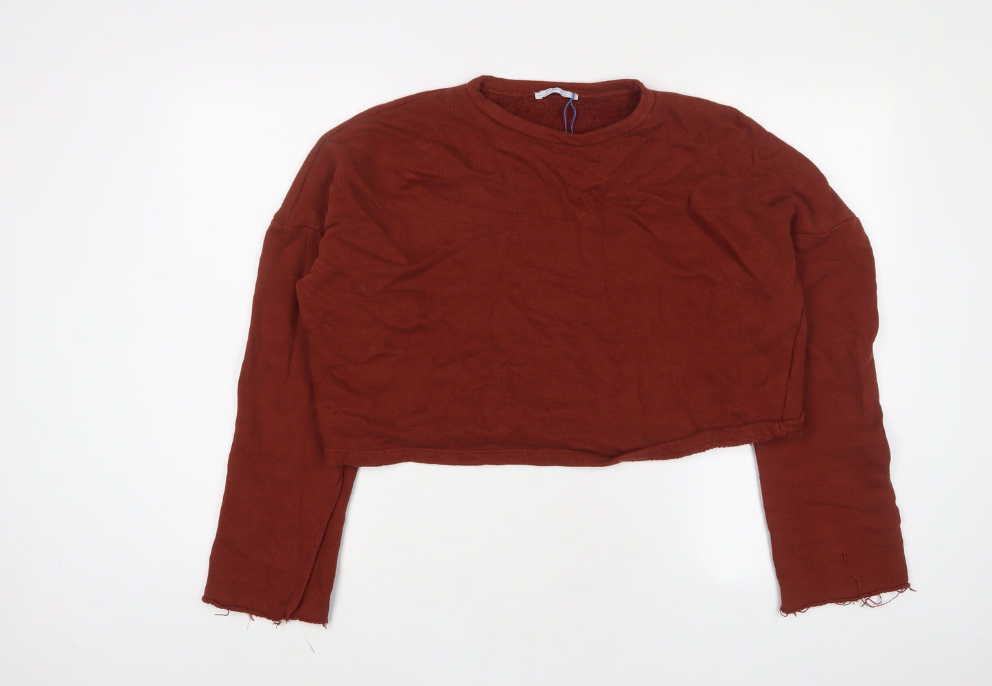 Zara Womens Brown Cotton Pullover Sweatshirt Size L Pullover