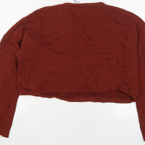 Zara Womens Brown Cotton Pullover Sweatshirt Size L Pullover
