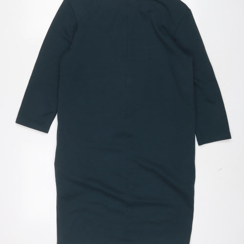 Uniqlo Womens Green Polyester Sheath Size S Boat Neck Zip