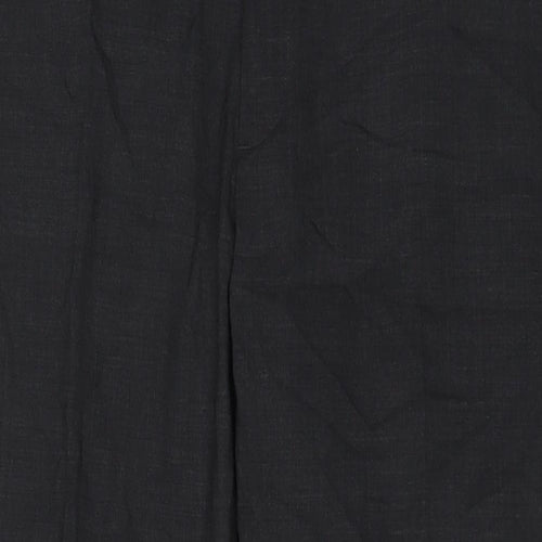Marks and Spencer Mens Grey Wool Trousers Size 46 in L31 in Regular Hook & Eye
