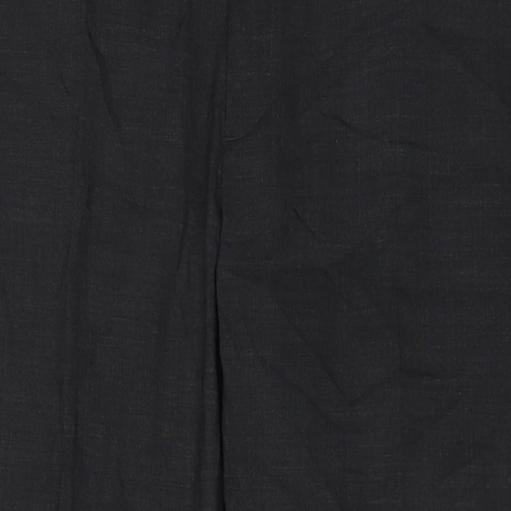 Marks and Spencer Mens Grey Wool Trousers Size 46 in L31 in Regular Hook & Eye
