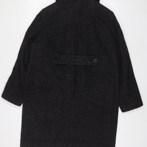 Jigsaw Womens Grey Overcoat Coat Size 14 Button