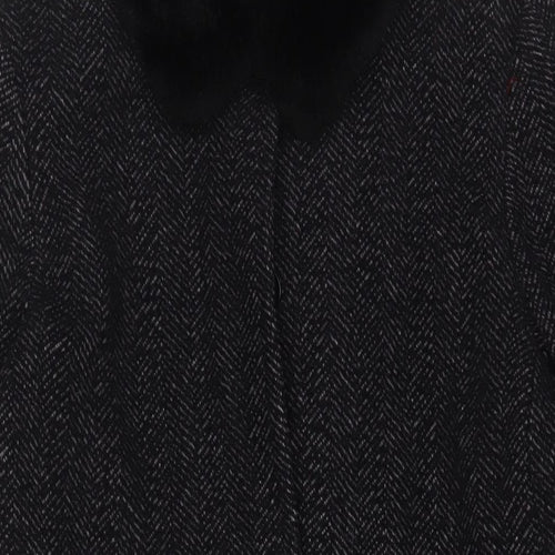 Jigsaw Womens Grey Overcoat Coat Size 14 Button