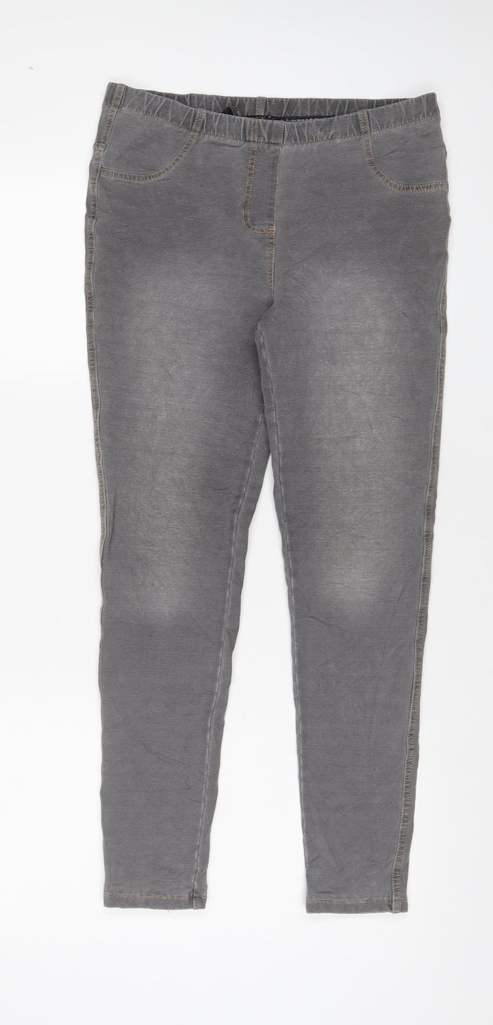 NEXT Womens Grey Cotton Jegging Jeans Size 10 L27 in Regular