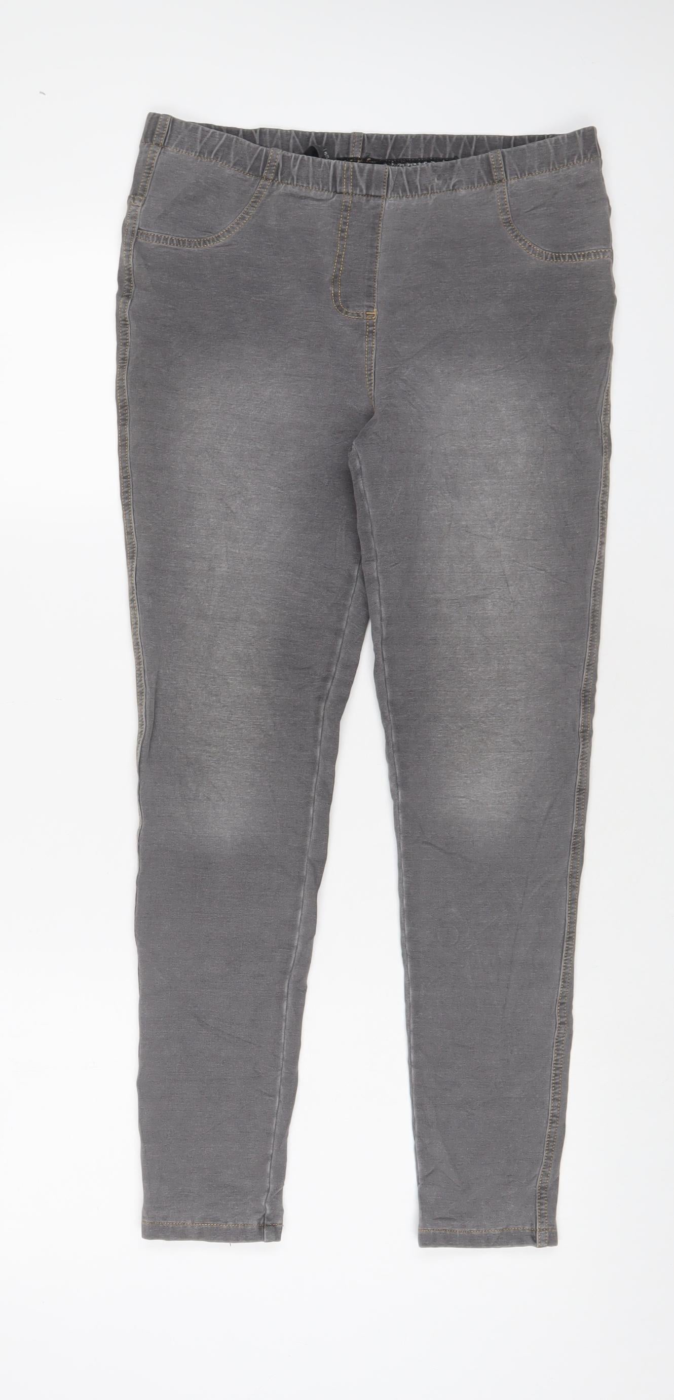 NEXT Womens Grey Cotton Jegging Jeans Size 10 L27 in Regular