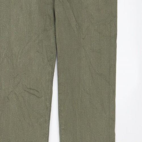 Marks and Spencer Womens Green Cotton Skinny Jeans Size 8 L29 in Regular Zip