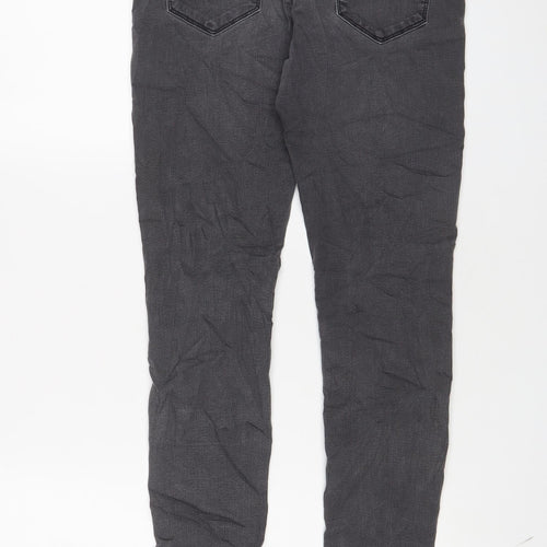 Marks and Spencer Womens Grey Cotton Skinny Jeans Size 8 L29 in Regular Zip