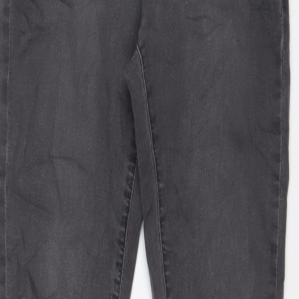 Marks and Spencer Womens Grey Cotton Skinny Jeans Size 8 L29 in Regular Zip