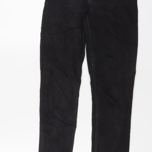 Mango Womens Black Cotton Mom Jeans Size 4 L27 in Regular Zip