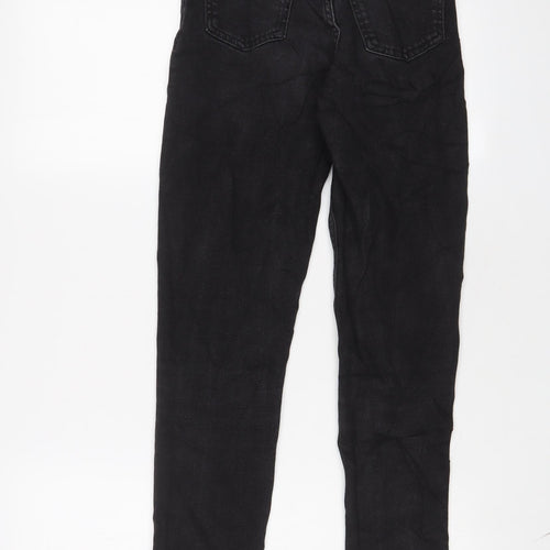 Mango Womens Black Cotton Mom Jeans Size 4 L27 in Regular Zip