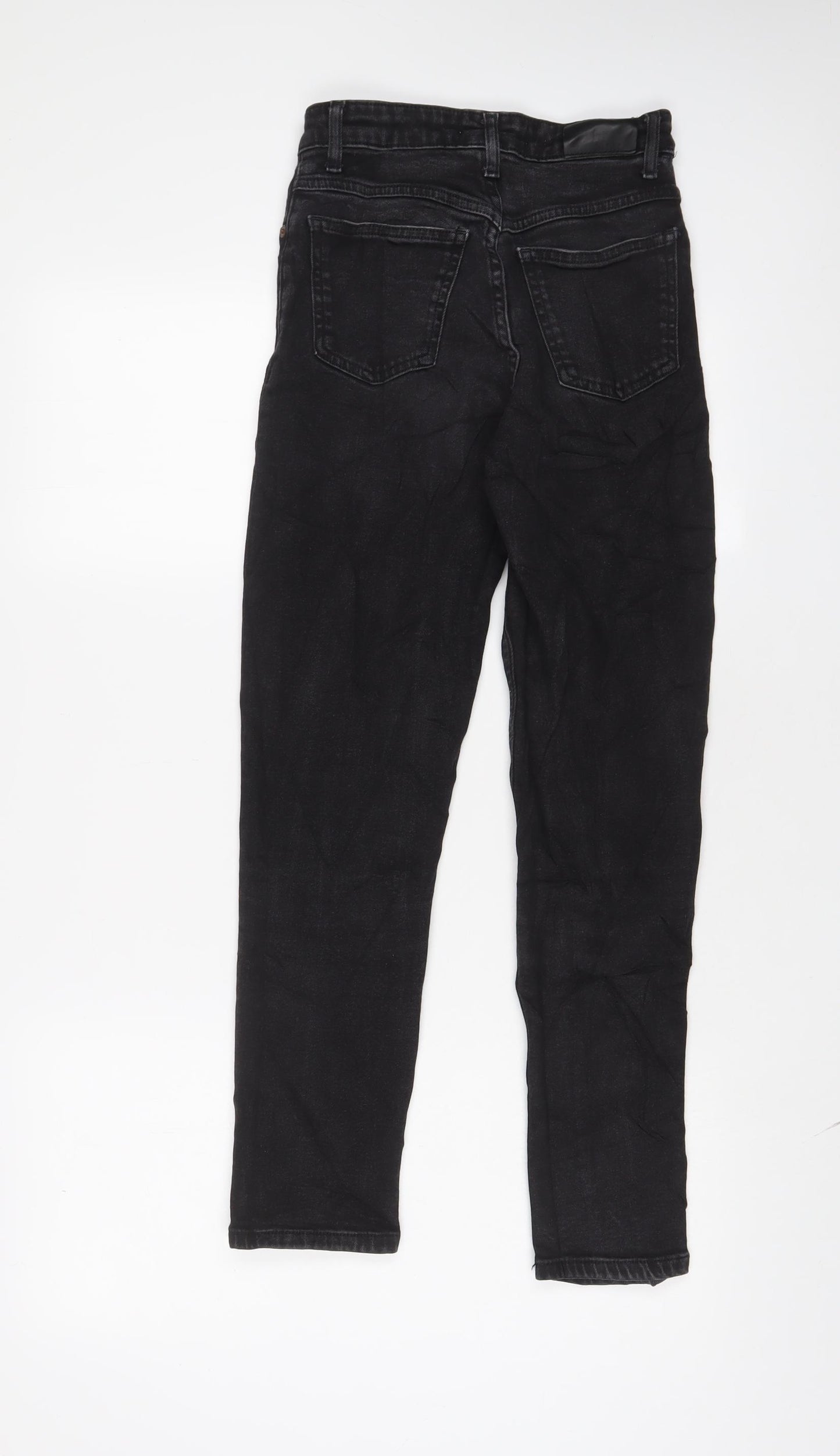 Mango Womens Black Cotton Mom Jeans Size 4 L27 in Regular Zip