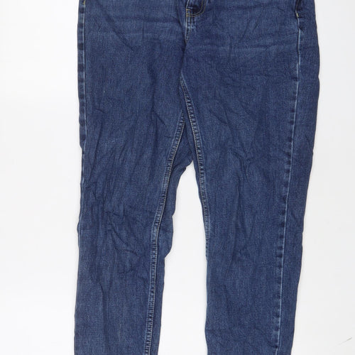 Topshop Womens Blue Cotton Mom Jeans Size 28 in L32 in Regular Zip