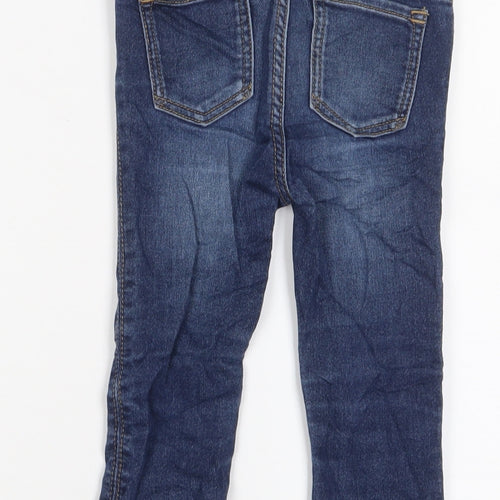 Gap Girls Blue Cotton Skinny Jeans Size 4 Years Regular Zip