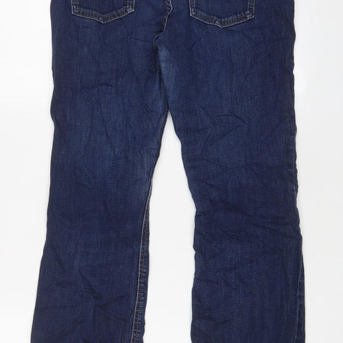 Marks and Spencer Womens Blue Cotton Bootcut Jeans Size 12 L25 in Regular Zip