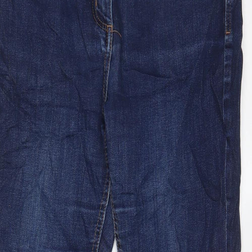 Marks and Spencer Womens Blue Cotton Bootcut Jeans Size 12 L25 in Regular Zip