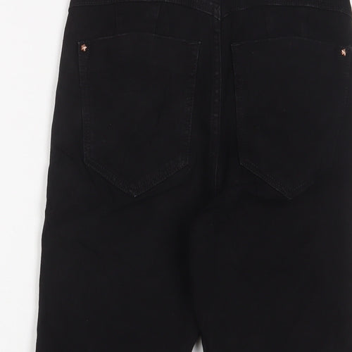 Marks and Spencer Womens Black Cotton Bermuda Shorts Size 6 L13 in Regular Zip