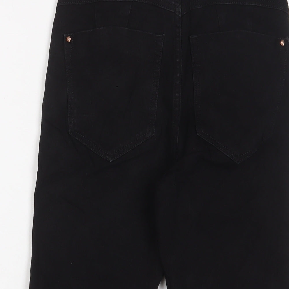 Marks and Spencer Womens Black Cotton Bermuda Shorts Size 6 L13 in Regular Zip