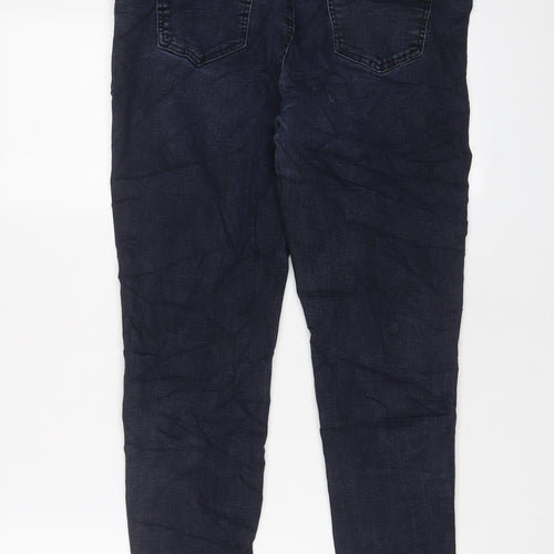 New Look Womens Blue Cotton Skinny Jeans Size 16 L26 in Regular Zip