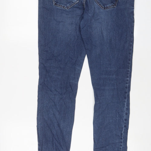 New Look Womens Blue Cotton Skinny Jeans Size 10 L28 in Regular Button