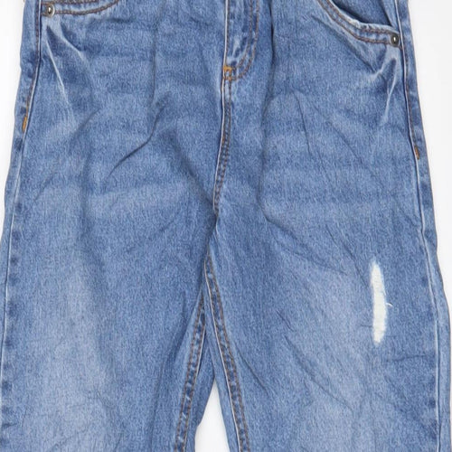 TU Girls Blue Cotton Tapered Jeans Size 11 Years L23 in Regular Zip