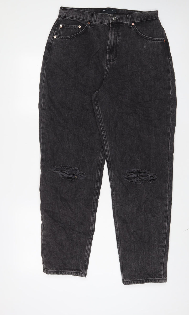 ASOS Womens Grey Cotton Tapered Jeans Size 30 in L30 in Regular Zip